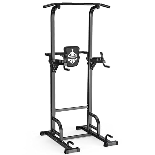 Sportsroyals Power Tower Pull Up Dip Station Assistive Trainer Multi-Function Home Gym Strength Training Fitness Equipment 440LBS