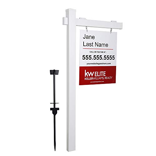 Kdgarden Vinyl PVC Real Estate Sign Post 6ft. Tall (4