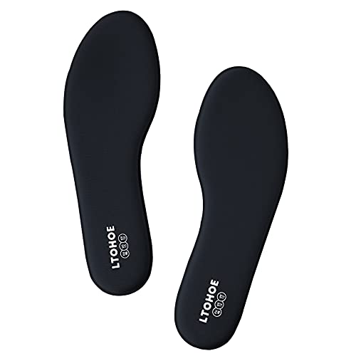 Memory Foam Insoles for Men, Replacement Shoe Inserts for Work Boot, Running Shoes, Hiking Shoes, Sneaker, Cushion Shoe Insoles Shock Absorbing for Foot Pain Relief, Comfort Inner Soles Black US 12