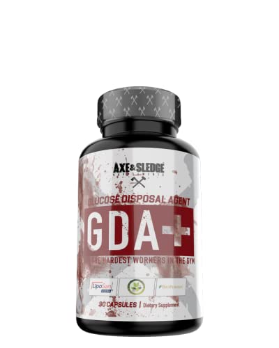 Axe & Sledge Supplements GDA+, Glucose Disposal Agent, Nutrient Partitioning Agent & Digestive Aid with GS4 Plus, Liposan Ultra, Bioperine, and DigeSEB, 90 capsules, 45 servings