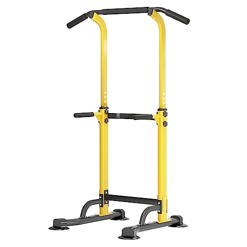 soges Power Tower Pull Up Bar Station, Free Standing Pull Up Rack Dip Station for Home Gym, Height Adjustable Home Strength Training Fitness Workout Equipment