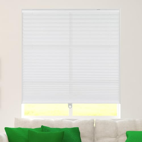 CALYX INTERIORS Pleated Fabric Window Shade, Light Filtering, Cordless, 22.5