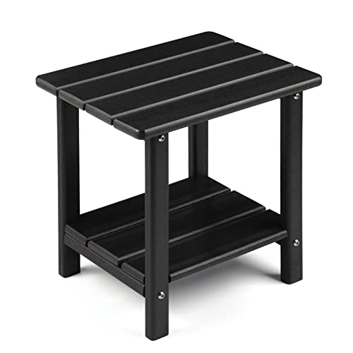 Apolimi Adirondack Outdoor Side Table, 2-Tier Sturdy Patio End Table Weather Resistant, 16.5