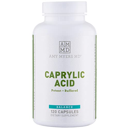 Dr Amy Myers Caprylic Acid Capsules 800 mg - Provides Optimal Support for Healthy Balance - Gradual Release, Best Buffered Formula to Support a Healthy Gut and Probiotic - 120 Vegan Capsule