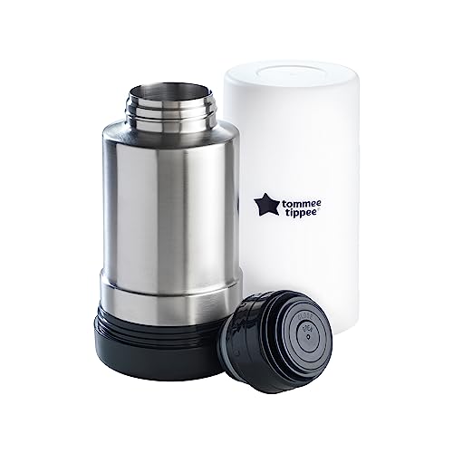 Tommee Tippee Portable Travel Baby Bottle and Food Warmer, Ideal for Travel, Thermal Insulation, Stainless Steel Flask with Leak-Proof Lid, BPA Free