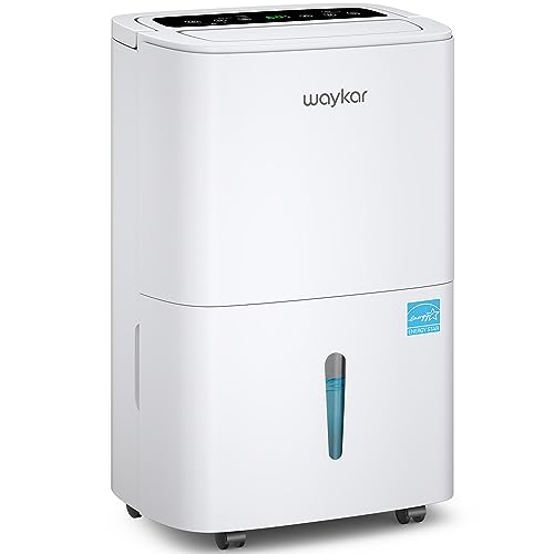 Waykar 150 Pints Energy Star Dehumidifier for Spaces up to 7,000 Sq. Ft at Commercial and Industrial Large Room, Warehouse, Storage, Home, Basement, Bedroom with Drain Hose, Auto Defrost, Self-Drying