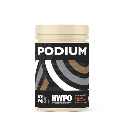 Podium Nutrition, Athlete Pre Workout Powder, Orange Dream Pop, 25 Servings, Beta Alanine and Caffeine for Energy, Gluten Free, Soy Free, Dairy Free