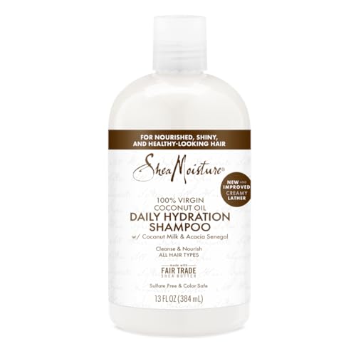 SheaMoisture Daily Hydration Shampoo 100% Virgin Coconut Oil for All Hair Types Sulfate-Free 13 oz