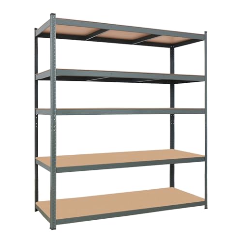 Karl home 5 Tier Metal Garage Shelves, Adjustable Shelves for Storage Heavy Duty, Wide-Size Shelves Organization for Garage Pantry Basement Kitchen, 2000lbs,43.3