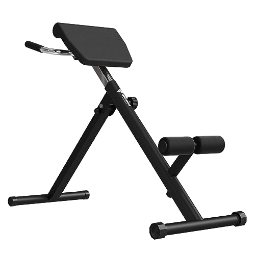 ER KANG Roman Chair, 350LBS Hyperextension Bench, 9 Levels Adjustable Back Extension Machine with Anti-Slip Handle for Home Gym Ab Hip Workout