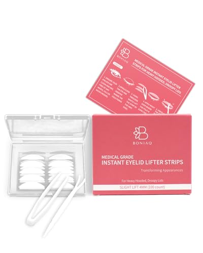 Eyelid Tape, Eyelid Lifter Strips for Heavy Hooded & Droopy Lids, Surgery-Free Instant Eyelid Correcting Strips, Hypoallergenic & Latex Free (4MM Slight Lift 100 Count)