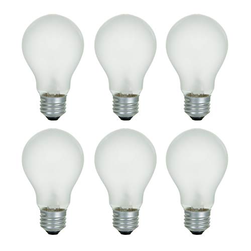 Xtricity A19 Frosted Incandescent Rough Service Light Bulb, 40 Watt, 2700K Soft White, E26 Medium Base, 290 Lumens, 130V (6 Pack)