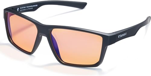 Horus X • Blue Light Blocking Gaming Glasses - Professional Screen Filter Anti Glare Fatigue Eyestrain Men and Women | Amber