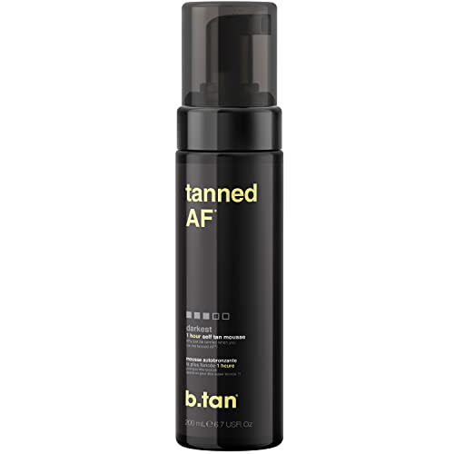 b.tan Dark Self Tanner | Get Tanned - Fast, 1 Hour Sunless Tanner Mousse, No Fake Tan Smell, No Added Nasties, Vegan, Cruelty Free, 6.7 Fl Oz