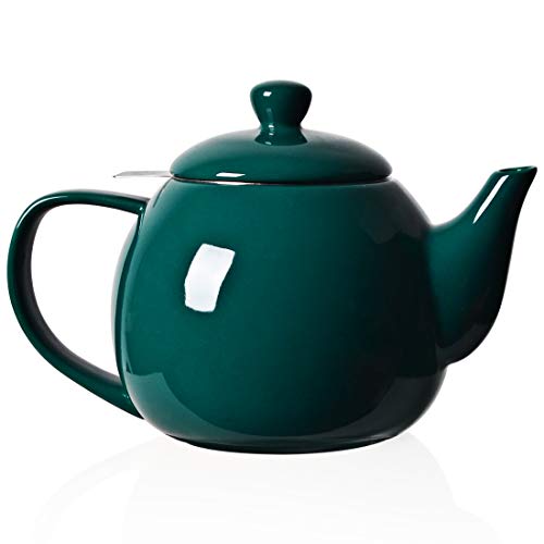 Sweejar Porcelain Teapot with Infuser and Lid,Teaware with Filter 30 OZ for Tea/Coffee/Milk/Women/Office/Home/Gift (Jade)