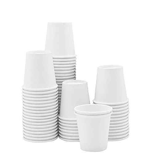 Comfy Package [100 Count - 3 oz.] Small Paper Cups, Disposable Mini Bathroom Mouthwash Cups