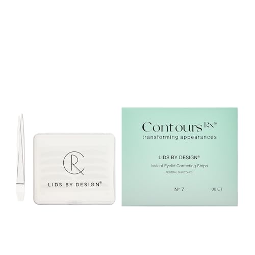 Contours Rx Lids By Design - Non-Surgical, Invisible & Instant Eyelid Lift Strips - For a More Youthful-Looking Appearance, Reshape and Define with Eyelid Tape for Hooded Eyes (7mm) 80ct