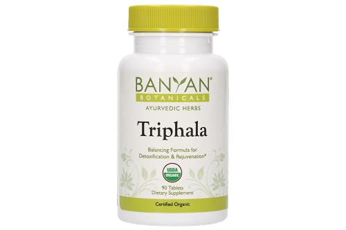 Banyan Botanicals Triphala Tablets - Organic Triphala Supplement with Amla, Haritaki & Bibhitaki – for Daily Detoxifying, Cleansing, & Rejuvenating* – 90 Tablets – Non-GMO Sustainably Sourced Vegan