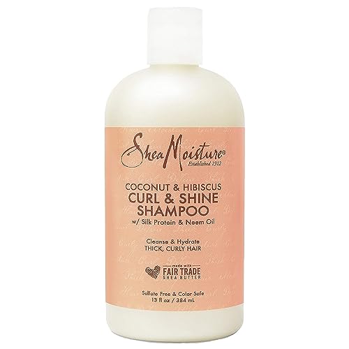 SheaMoisture Curl and Shine Coconut Shampoo Coconut and Hibiscus for Curly Hair Paraben Free Shampoo 13 oz