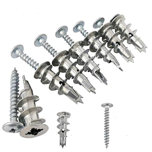 Ansoon Zinc Self-Drilling Drywall Anchors with Screws Kit, 25 Heavy Duty Metal Wall Anchors and 25#8 x 1-1/4