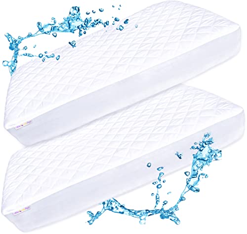 Crib Mattress Protector Pad 2 Pack - Waterproof & Noiseless, Ultra-Soft Breathable Mattress Cover for Baby Cribs and Toddler Beds, Highly Absorbent Fitted and Dryer Safe