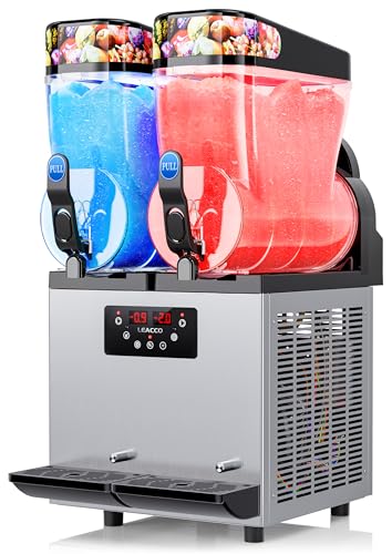 Leacco Commercial Slushie Machine, 30L Frozen Drink Margarita Machine Smoothie Slushy Maker Stainless Steel 110V, 1000W, 8 Gallon