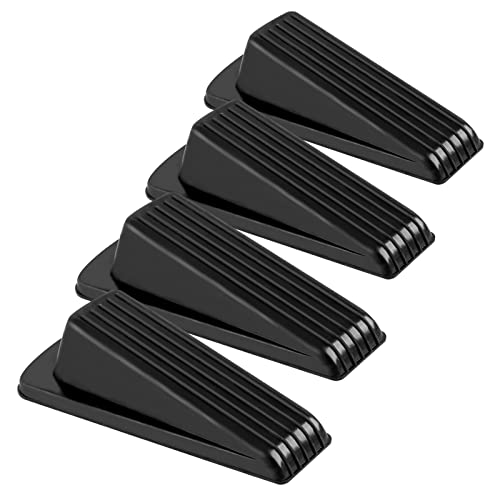 4 Pack Door Stoppers for Bottom of Door, Door Stops, Rubber Door Stopper Wedge, Sturdy Stackable Door Stops for Floor