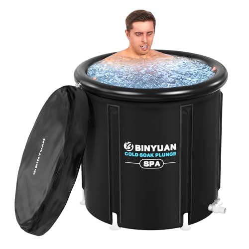 BINYUAN XL Ice Bath Tub for Athletes With Cover 99 Gal Cold Plunge Tub for Recovery, Multiple Layered Portable Ice Bath Plunge Pool Suitable for Gardens, Gyms and Other Cold Water Therapy Training