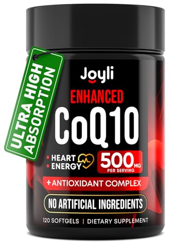 High Absorption CoQ10 500MG - Co Q 10 Supplement 120 Softgels for Heart Health&Energy Production - Enhanced CoQ10 Nutritional Supplements with Coenzyme Q10 - Alternative to coq10 400mg softgels