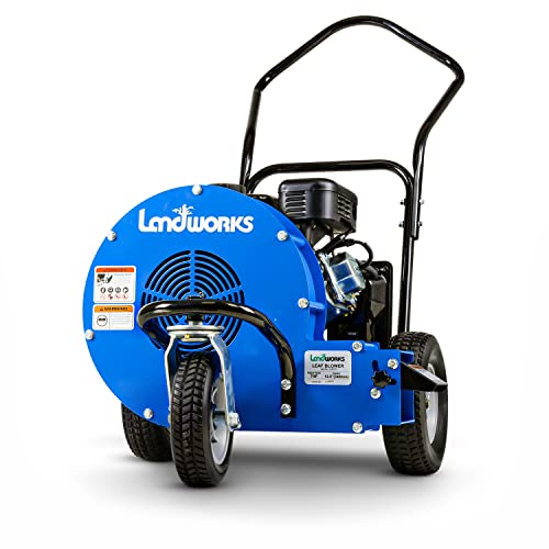 Landworks Leaf Blower Wheeled Walk Behind Jet Sweep Manual-Propelled Powerful 7HP 4 Stroke OHV Motor Output Wind Force of 200 MPH / 2000 CFM at 3600RPM Aids in Fire Prevention