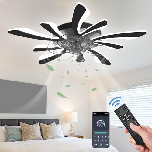 GooComfy Dimmable Ceiling Fan with Light and Remote Control, 31