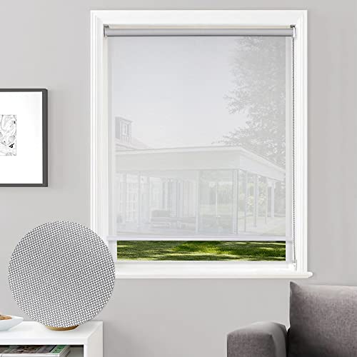 CUCRAF Solar Window Shades Light Filtering Roller Shades for Windows Privacy Protection, Sheer Shades UV Protection Blinds for Windows, Home, Office, Easy to Install,20