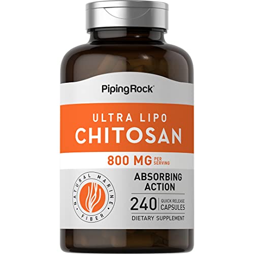 Piping Rock Chitosan Supplement 800mg | 240 Capsules | Ultra Lipo Chitosan | Absorbing Action | Non-GMO, Gluten Free