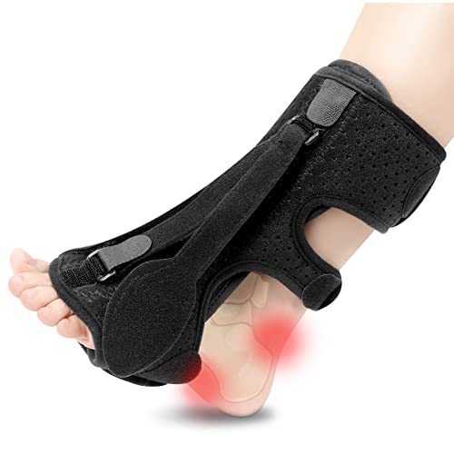 exhood Plantar Fasciitis Night Splint, Plantar Fasciitis Relief Brace, 3 Adjustable Straps Plantar Fasciitis Night Splint Relief Plantar Fasciitis, Foot Drop, Achilles Tendonitis, Day&Night