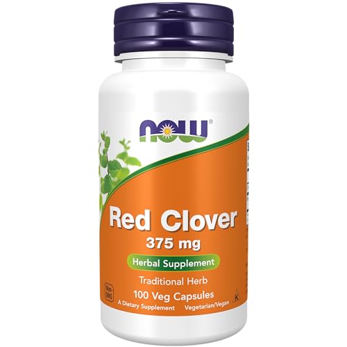 NOW Supplements, Red Clover (Trifolium pratense) 375 mg, Herbal Supplement, 100 Veg Capsules