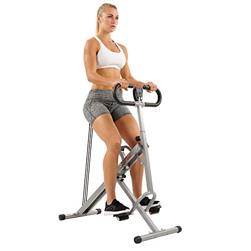 Sunny Health & Fitness Row-N-Ride Squat Assist Trainer for Glutes Workout With Adjustable Resistance, Easy Setup & Foldable Exercise Equipment, Glute & Leg Exercise Machine