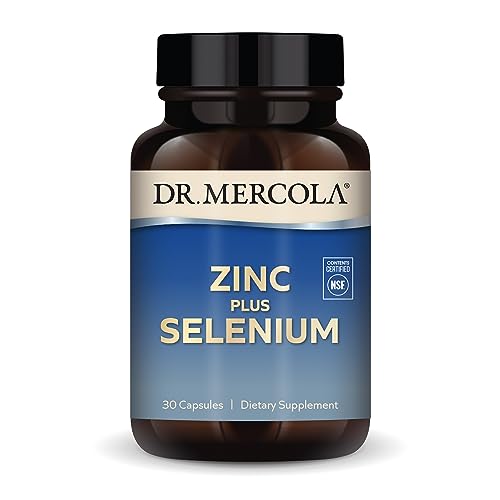 Dr. Mercola Zinc Plus Selenium, 30 Servings (30 Capsules), Dietary Supplement, Supports Immune Health, Non GMO, NSF Certified