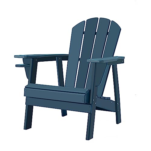 Restcozi Adirondack Chairs, HDPE All-Weather Adirondack Chair, Fire Pit Chair (Classic, Navy Blue)