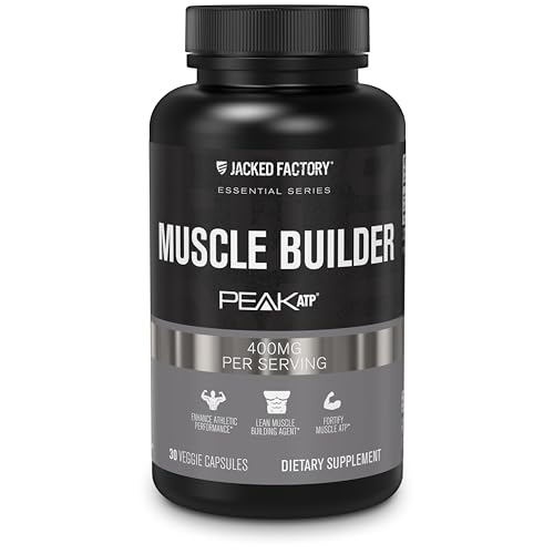 Jacked Factory Essentials Muscle Builder - Daily Muscle Builder for Men with Peak ATP to Support Lean Muscle Gain, Enhance Athletic Performance, & Fortify ATP Levels for Muscle Growth - 30 Capsules