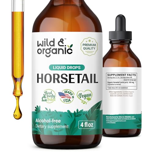 Horsetail Liquid Extract - Organic Horsetail Herb Supplement for Hair Growth - Vegan, Alcohol Free Drops - 4 fl oz