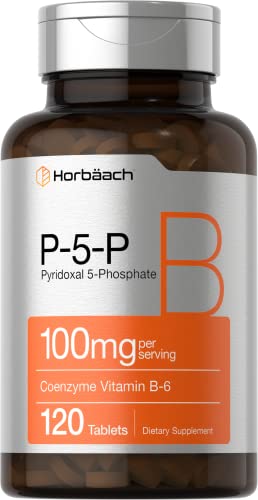 P-5-P Activated Vitamin B6 100mg | 120 Tablets | Vegetarian Supplement, Non-GMO, Gluten Free | Pyridoxal 5 Phosphate | Coenzyme B6 | by Horbaach