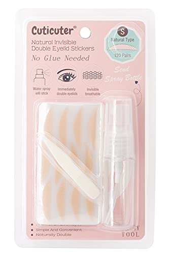 Waterproof Invisible Double Eyelid Tape - 120 Pieces Natural Fiber Eyelid Lifter Strips, Eye Lift Tape for Droopy Lids, Hooded Eyes