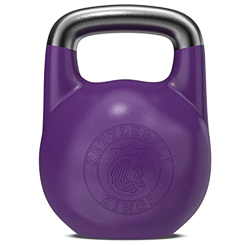 Kettlebell Kings Competition Kettlebells Weight (35mm handle) 8-48 KG | Hand weights Workout Gym Equipment & Strength training sets for Women & Men for Home Gym | Suitable for High Repetition Workouts