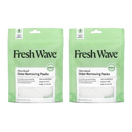 Fresh Wave Odor Eliminating & Deodorizing Packs | 2 Bags of 6 Each | Safer Odor Relief for Small Spaces | Natural Plant-Based Odor Eliminator | Odor Absorbers for Home