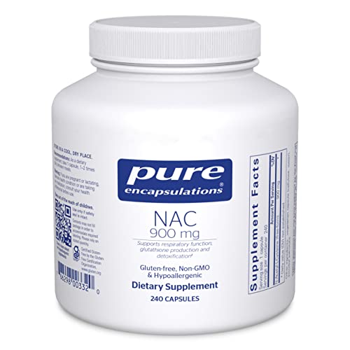 Pure Encapsulations NAC 900 mg - N-Acetyl Cysteine Amino Acid Supplement for Lung & Immune Support, Liver & Antioxidants* - 240 Capsules