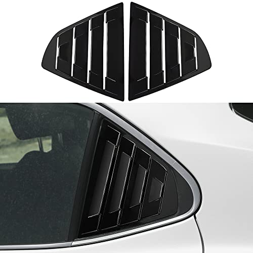 DLOVEG Rear Side Window Louvers Compatible for 2018 2019 2020 2021 2020 2023 2024 Toyota Camry Accessories Air Vent Scoop Cover Louver (Bright Black)