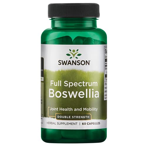 Swanson Double Strength Boswellia - Ayurvedic Herb for Joint Flexibility & Mobility Support - Boswellia Serrata Resin - (60 Capsules, 800mg Each)