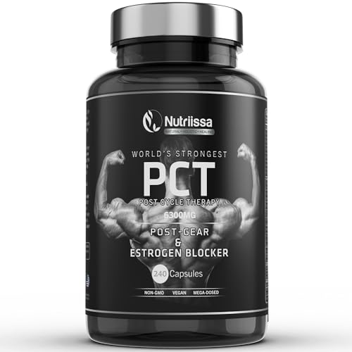 Nutriissa PCT Supplement for Men – Premium All-in-ONE Support for Bodybuilders, Weightlifters & Athletes – Natural AI | Post Gear PCT Support Booster – 6300mg – (240 Veggie Caps)