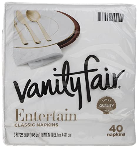 Vanity Fair Entertain Disposable Paper Napkins, 40 Count (Pack of 8)