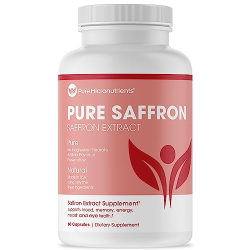 Saffron Supplements - 100% Pure Saffron Extract Capsules - Boost Energy & Mood, Support Eye & Heart Health